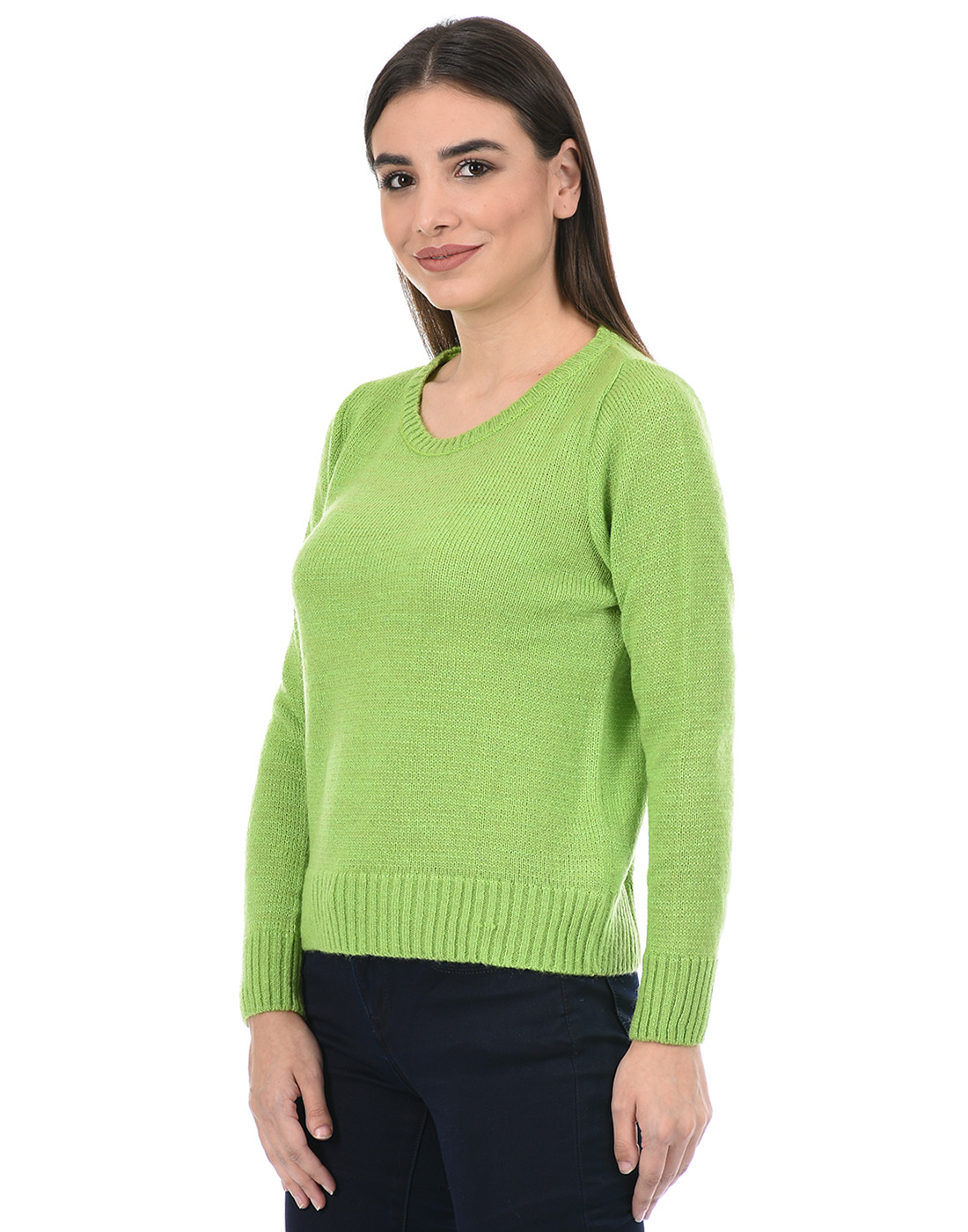 Species Women Self Design Green Sweater